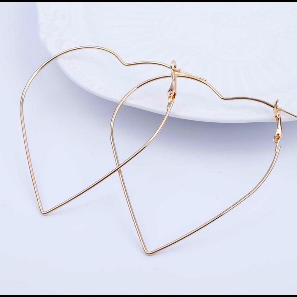 Heart shaped hoop earrings